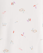 Toddler Girl Painting & colouring Print PurelySoft Long-Sleeve 2-Piece pyjamas - Ivory, image 3 of 5 slides
