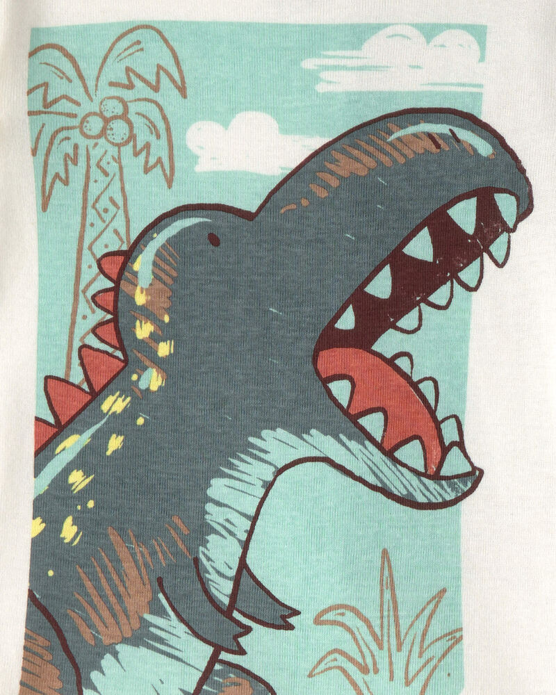 B&eacute;b&eacute; gar&ccedil;on - Pyjama ajust&eacute; 4 pi&egrave;ces en 100 % coton, dinosaures - Bleu/Gris, image 2 sur 3 diapositives