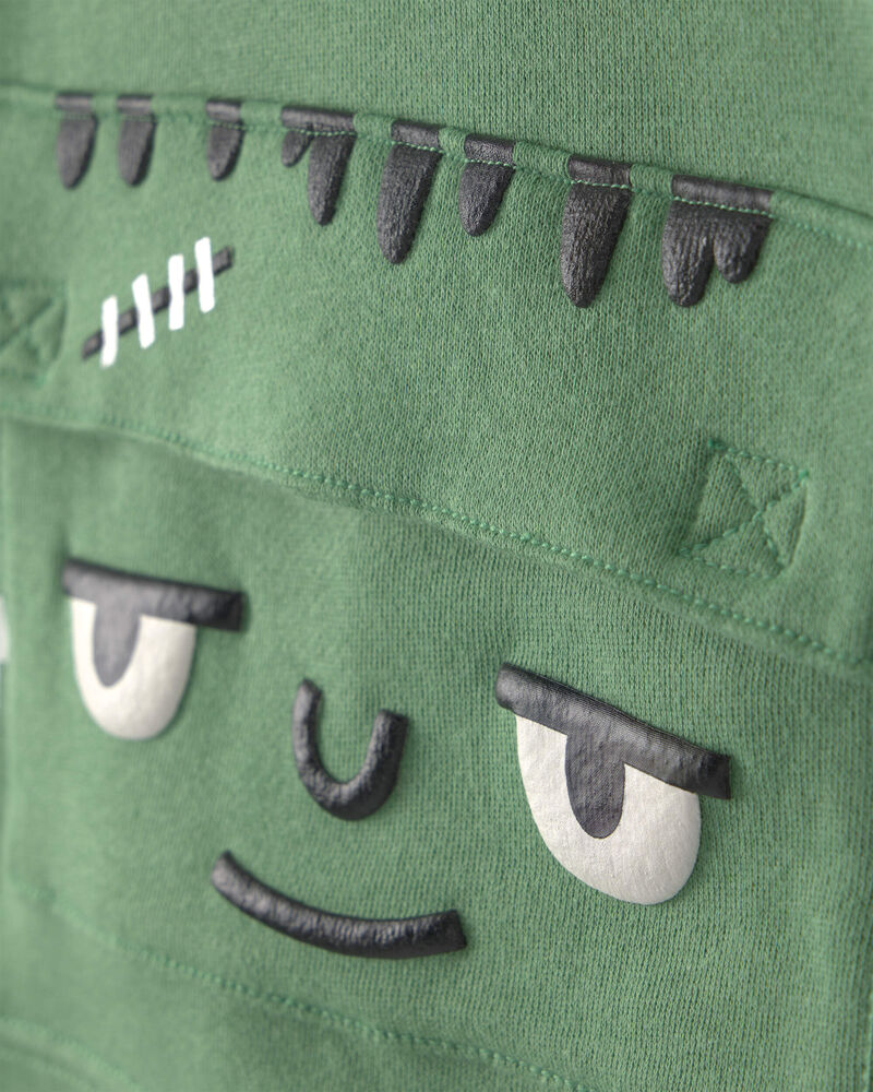 Toddler Boy Frankenstein Halloween Hoodie - Green, image 3 of 5 slides