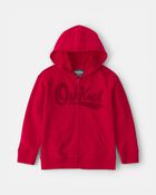 Kid OshKosh Logo Zip-Up Hoodie - Red, image 1 of 4 slides