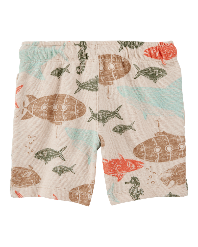 Toddler Sea Print Pull-On Shorts, image 2 of 4 slides