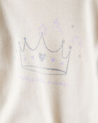 Baby Girl Princess Print Cotton Long-Sleeve Bodysuit & Pant Set - White/Purple, image 2 of 5 slides