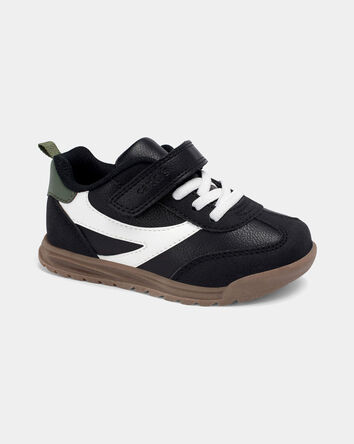 Toddler Boy Striped Sporty Sneakers - Black/White, 