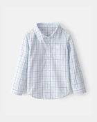 Toddler Boy Plaid Button-Down Shirt - Blue, image 1 of 3 slides