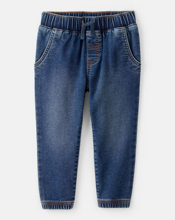 Tout-petit Ensemble 2 pièces chemise boutonnée à gland et pantalon en denim facile à enfiler , 