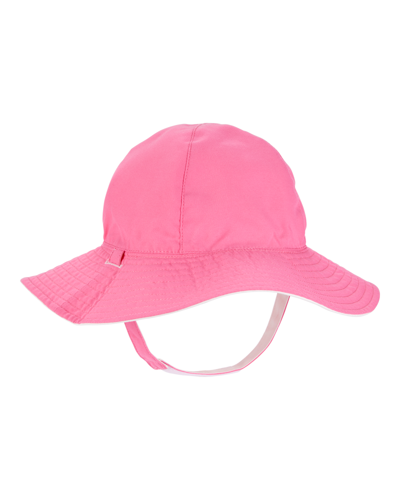 Baby Girl Reversible Solid Swim Hat - Pink/White, image 1 of 3 slides