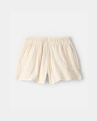Girls Palm Tree Embroidered Gauze Shorts - Cream, image 2 of 5 slides