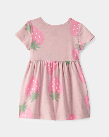 Baby Girl Strawberry Short-Sleeve Dress - Pink, 