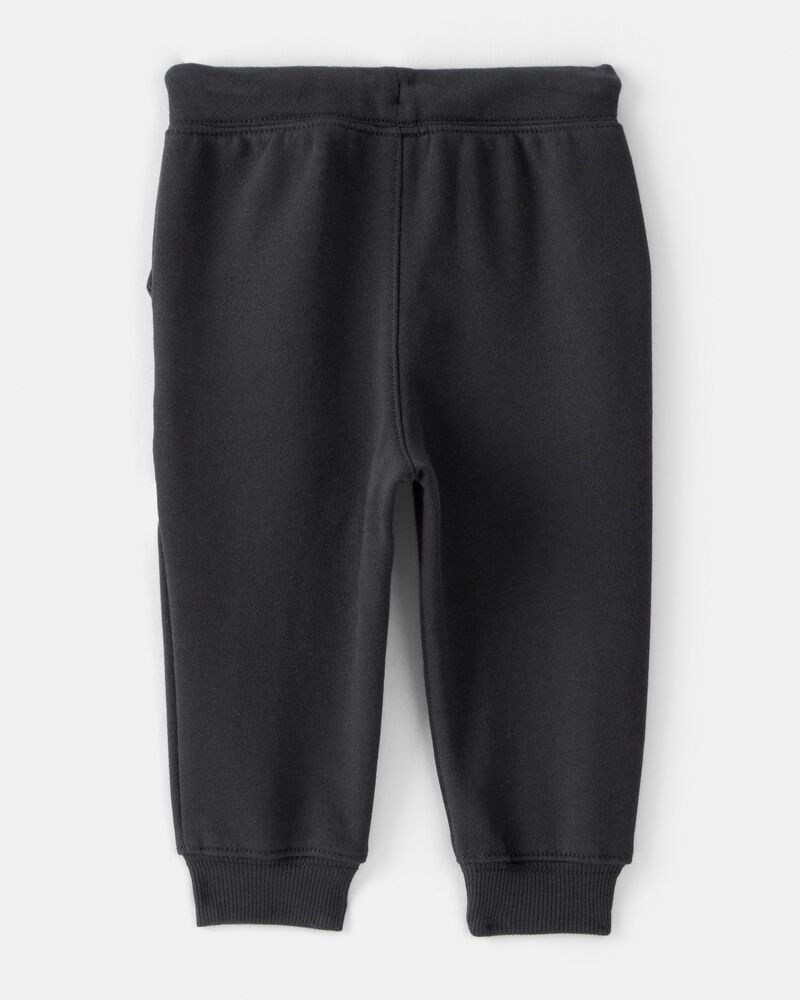 Baby Boy Fleece Joggers - Black, image 2 of 4 slides