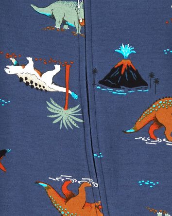 Dinosaurs 2-Way Zip Cotton Sleeper Pyjamas, 