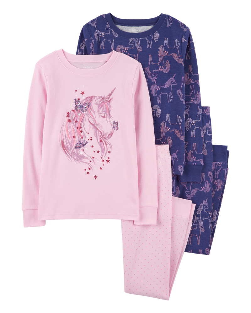 Kid 4 Piece Unicorn 100 Snug Fit Cotton Pyjamas
