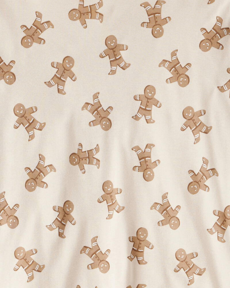 Adult Organic Cotton Pyjamas Set in Gingerbread Man Print, image 3 of 4 slides