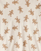 Adult Organic Cotton Pyjamas Set in Gingerbread Man Print, image 3 of 4 slides