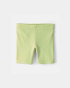 Toddler Girl Ribbed Bike Shorts - Green, image 1 of 4 slides