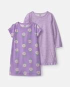 Filles - Emballage 2 robes de nuit &agrave; motif floral - Mauve, image 1 sur 3 diapositives