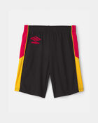 Kid Umbro Spain Mesh Soccer Shorts - Red/Yellow/Black, image 2 of 6 slides