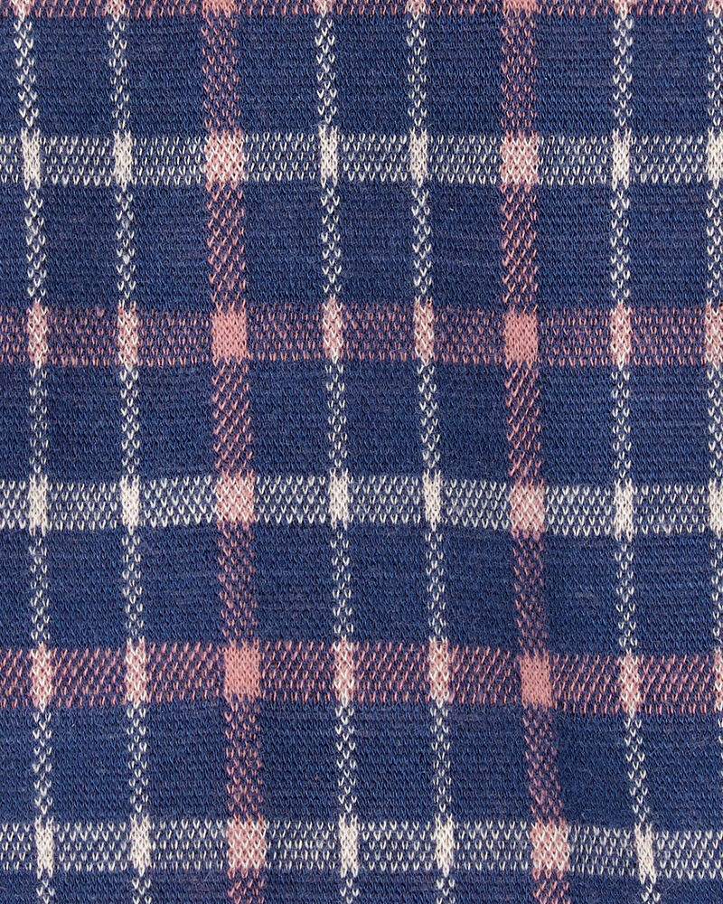 Toddler Girl Plaid Knit Skort - Navy, image 3 of 4 slides
