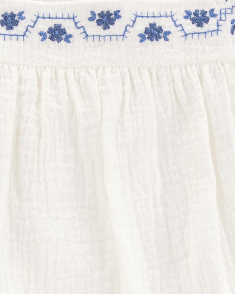 Toddler Solid Flutter-Sleeve Dress - White, image 3 of 4 slides