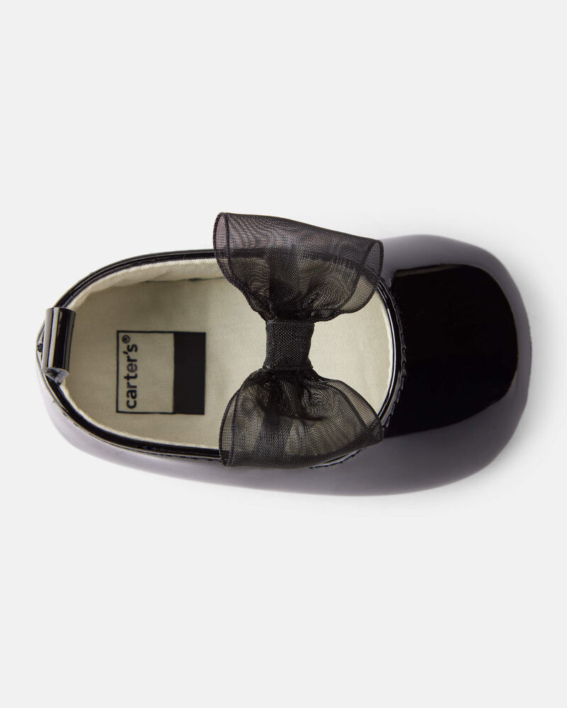 Baby Girl Bow Shiny Mary Jane Dress Shoes - Black, image 4 of 6 slides