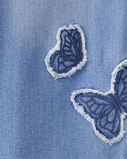 Kid Baggy Butterfly Embroidered Jeans - Ozone Wash, image 4 of 5 slides
