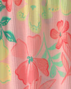 Girls Tropical Floral Sleeveless Night Gown, image 2 of 3 slides