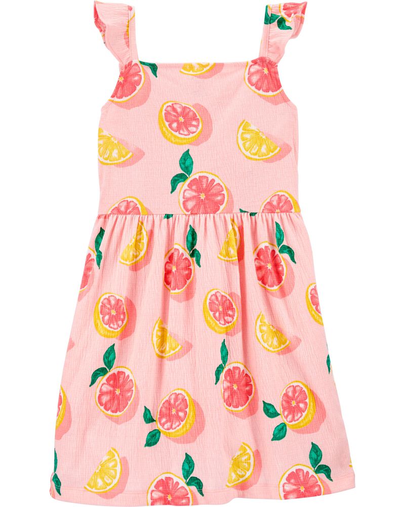 Grapefruit Crinkle Jersey Dress, image 2 of 3 slides