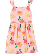 Grapefruit Crinkle Jersey Dress, image 2 of 3 slides