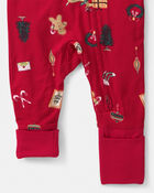 Baby Christmas PurelySoft&trade; 2-Way Zip Sleep & Play Pyjamas - Red, image 4 of 9 slides