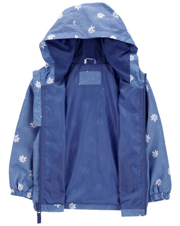 Kid Daisy Print Fleece-Lined Lightweight Jacket, 