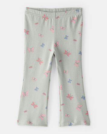 Baby Girl Butterfly Flare Pull-On Stretch Leggings - Green, 