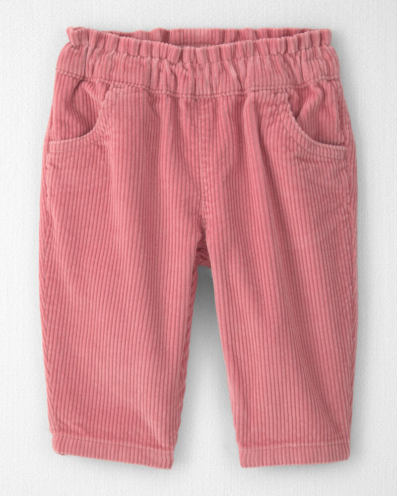 Baby Girl Organic Cotton Pull On Corduroy Pants, image 1 of 5 slides