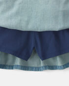 Girls Chambray Denim Skort - Indigo, image 2 of 4 slides