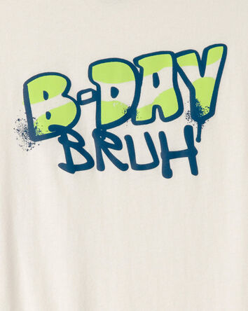 Boys 'B-Day Bruh' Graphic Tee - Ivory, 