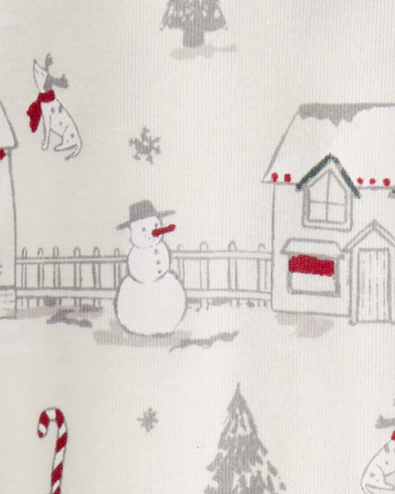 Toddler Organic Cotton Pyjamas Set in Winter Village, image 3 of 4 slides