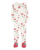 Toddler 1-Piece Cherry Print 100% Snug Fit Cotton Footie Pyjamas, image 1 of 5 slides