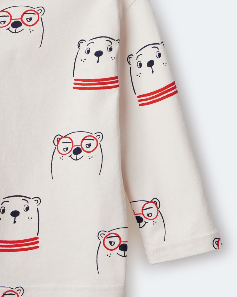 Toddler Otter Print Long-Sleeve Relaxed Graphic Tee - Cream, image 7 of 7 slides