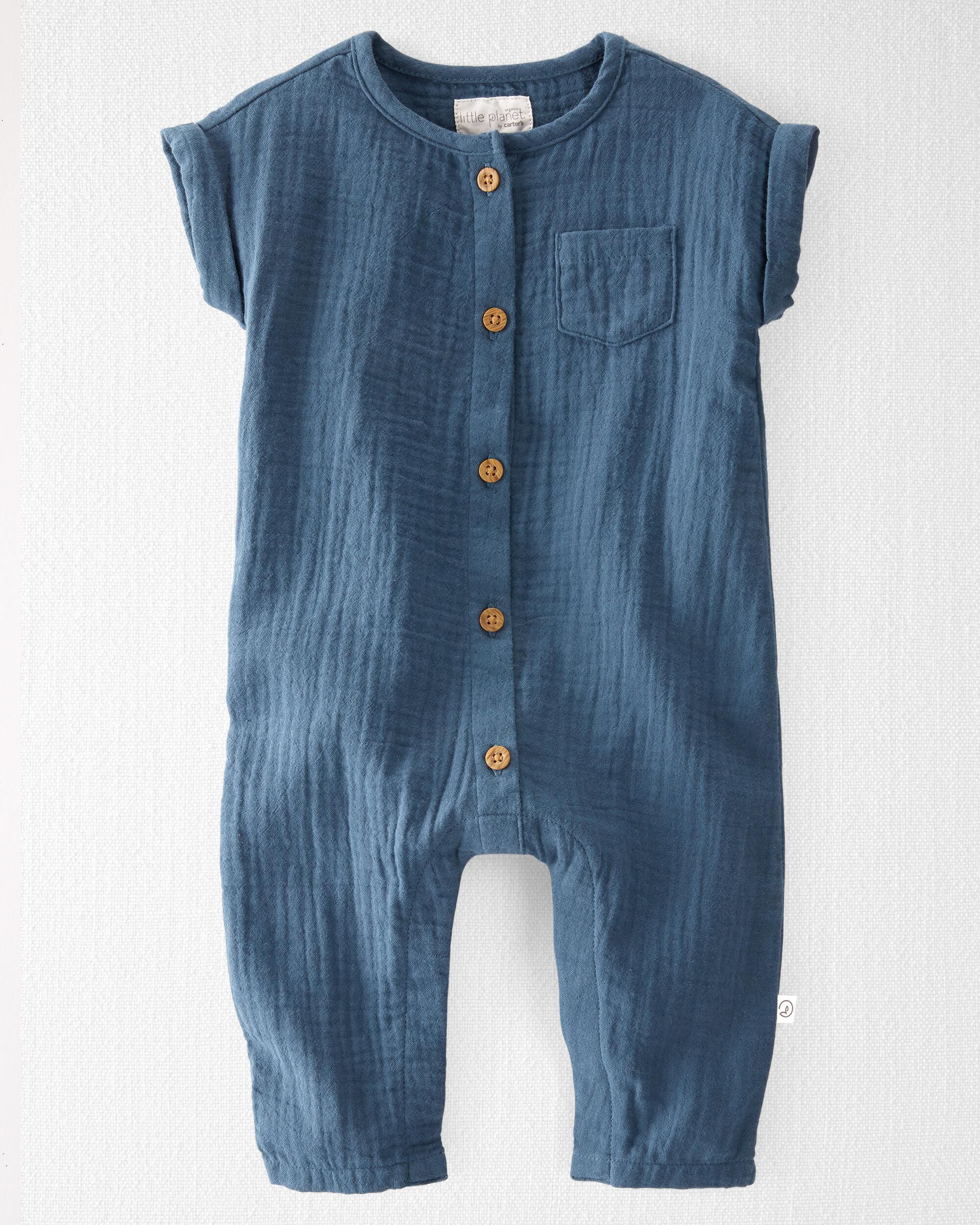 Baby Girls Baby Organic Cotton Gauze Jumpsuit 18M Little Planet
