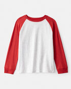 Boys Long-Sleeve Raglan Tee - White, image 1 of 3 slides