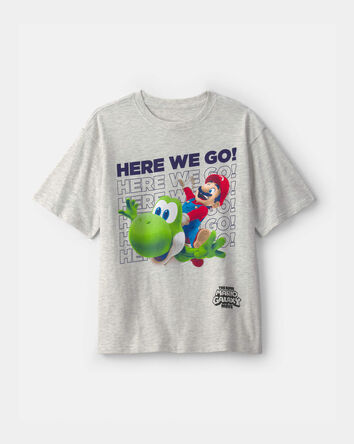 Gar&ccedil;ons - T-shirt &agrave; imprim&eacute; Nintendo Super Mario - Gris, 