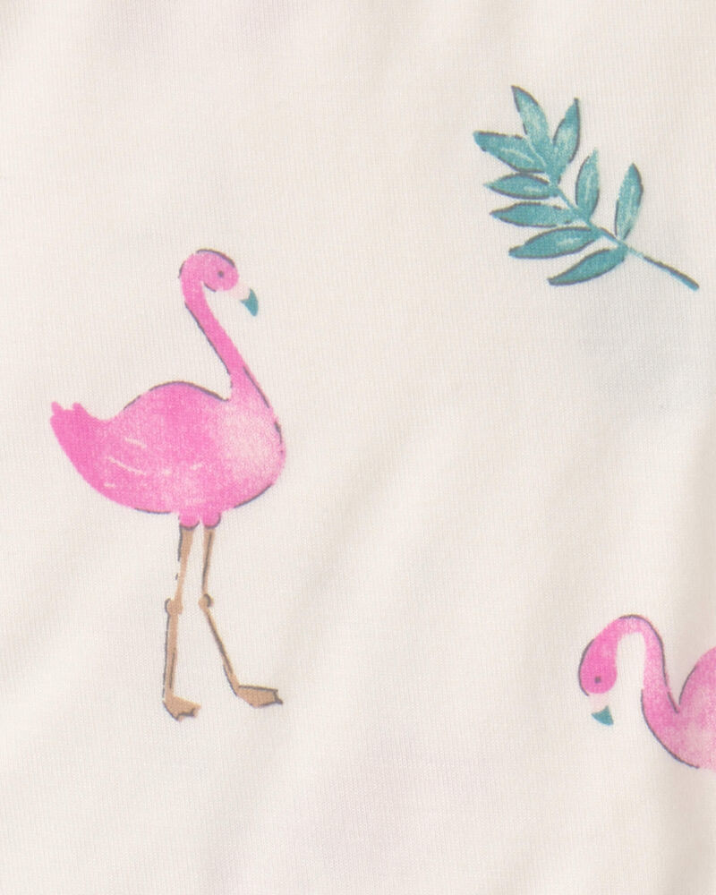 Baby Girl 2-Pack Flamingo PurelySoft Short-Sleeve Romper - Pink/Ivory, image 4 of 6 slides