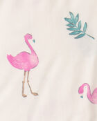 Baby Girl 2-Pack Flamingo PurelySoft Short-Sleeve Romper - Pink/Ivory, image 4 of 6 slides