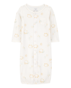 Baby Girl 3-Piece Barnyard Converter Gown & Cap Set - Ivory, image 2 of 4 slides