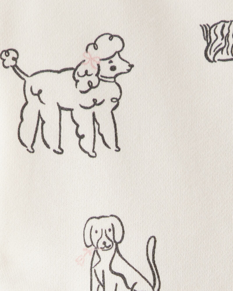 Toddler Girl DayDream Fleece Puppy Knit Dress - Ivory, image 3 of 4 slides