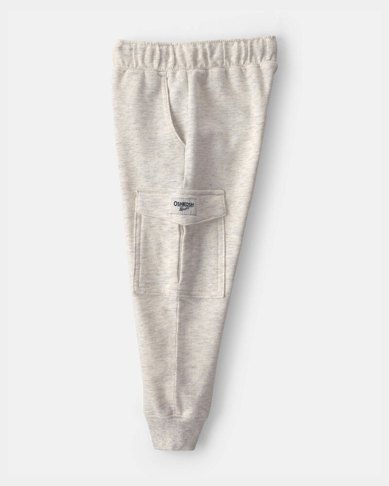 Toddler Boy French Terry Cargo Knit Joggers - Grey, image 3 of 5 slides