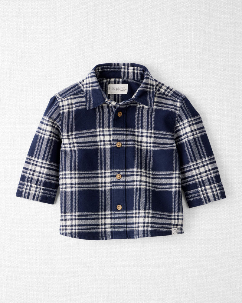 Baby Organic Cotton Button-Front Flannel Shirt, image 1 of 4 slides