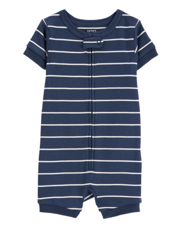 Toddler Striped Snug Fit Cotton 1-Piece Romper Pyjamas, 
