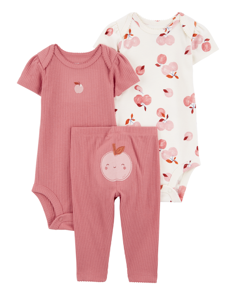 Baby 3-Piece Apple Print Little Character Set, image 1 of 5 slides