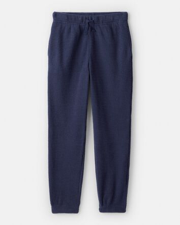 Girls Waffle Knit Joggers - Navy, 