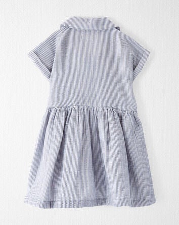 Toddler Organic Cotton Gauze Striped Dress, 