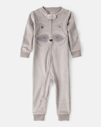 Tout-petit gar&ccedil;on - Pyjama ajust&eacute; en DreamPlush &agrave; manches longues &agrave; imprim&eacute; raton laveur - Gris, 